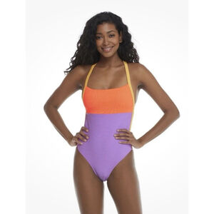 Body Glove Womens Standard Electra One Piece Swim Suit Color Block Small Y2K